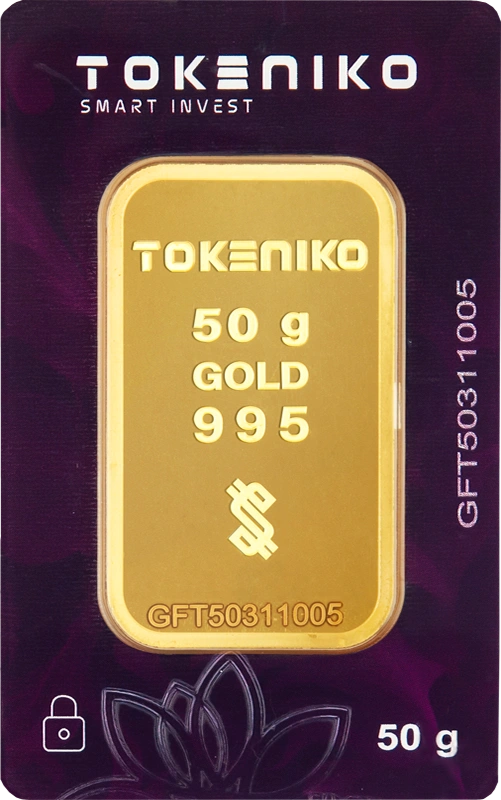 شمش طلا ۵۰ گرمی ۲۴ عیار توکنیکو