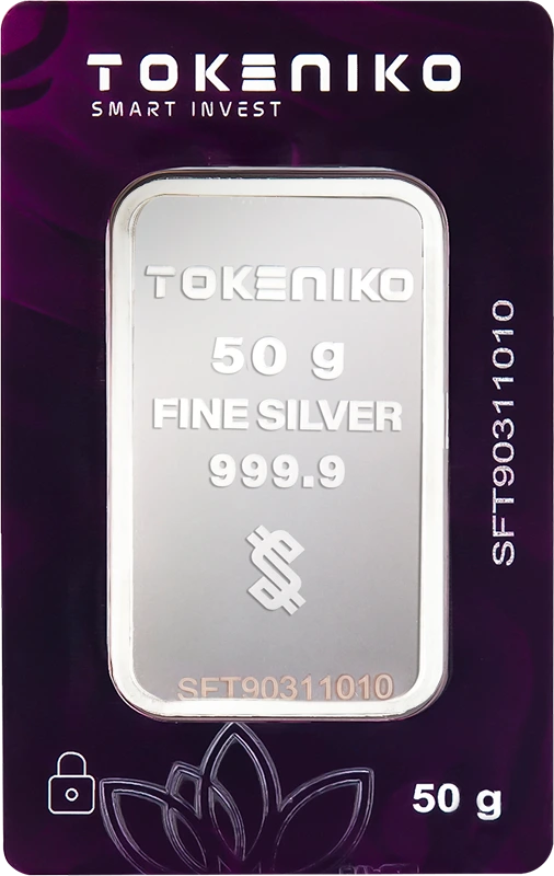 شمش نقره خالص 50 گرمی توکنیکو