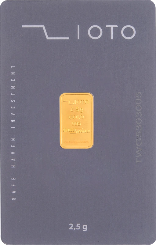 شمش طلا ۲,۵ گرمی ۲۴ عیار زیوتو