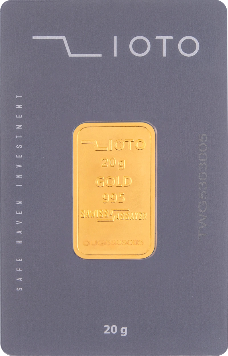 شمش طلا ۲۰ گرمی ۲۴ عیار زیوتو