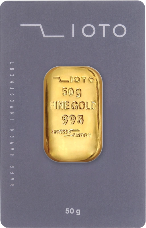 شمش طلا ۵۰ گرمی ۲۴ عیار زیوتو