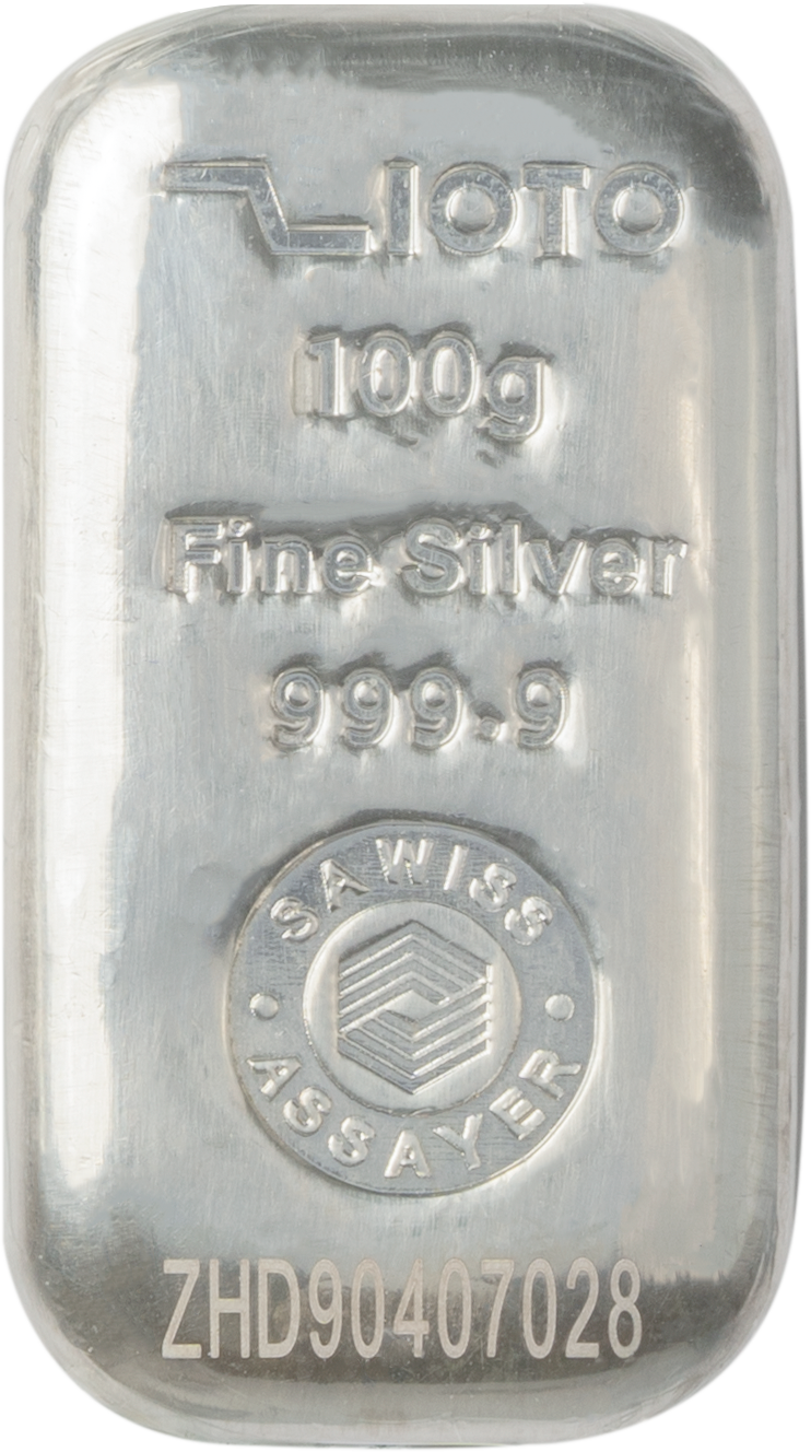 شمش نقره خالص ۱۰۰ گرمی زیوتو