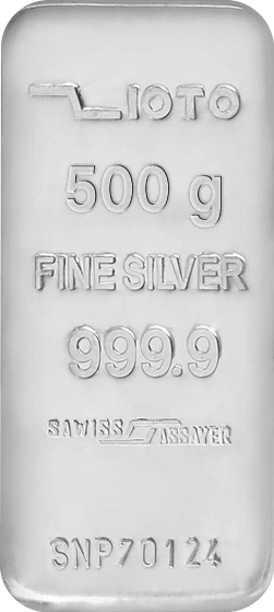 شمش نقره خالص ۵۰۰ گرمی زیوتو